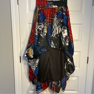 NEW 7th Avenue Design Studio NY&C mixed print hi-lo skirt Small festival fashion